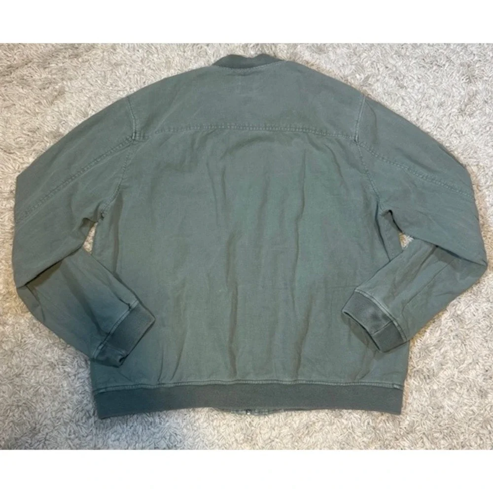 Natural Blue by Visitor Linen Bomber Jacket XXL‎ Sage Green Zip Up Lightweight